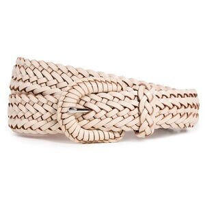 Madewell Braided Woven Leather Belt in Ecru NEW